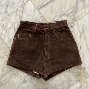Skotts brown suede high waisted shorts